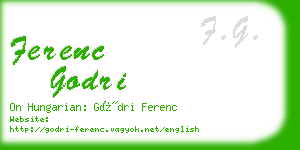 ferenc godri business card